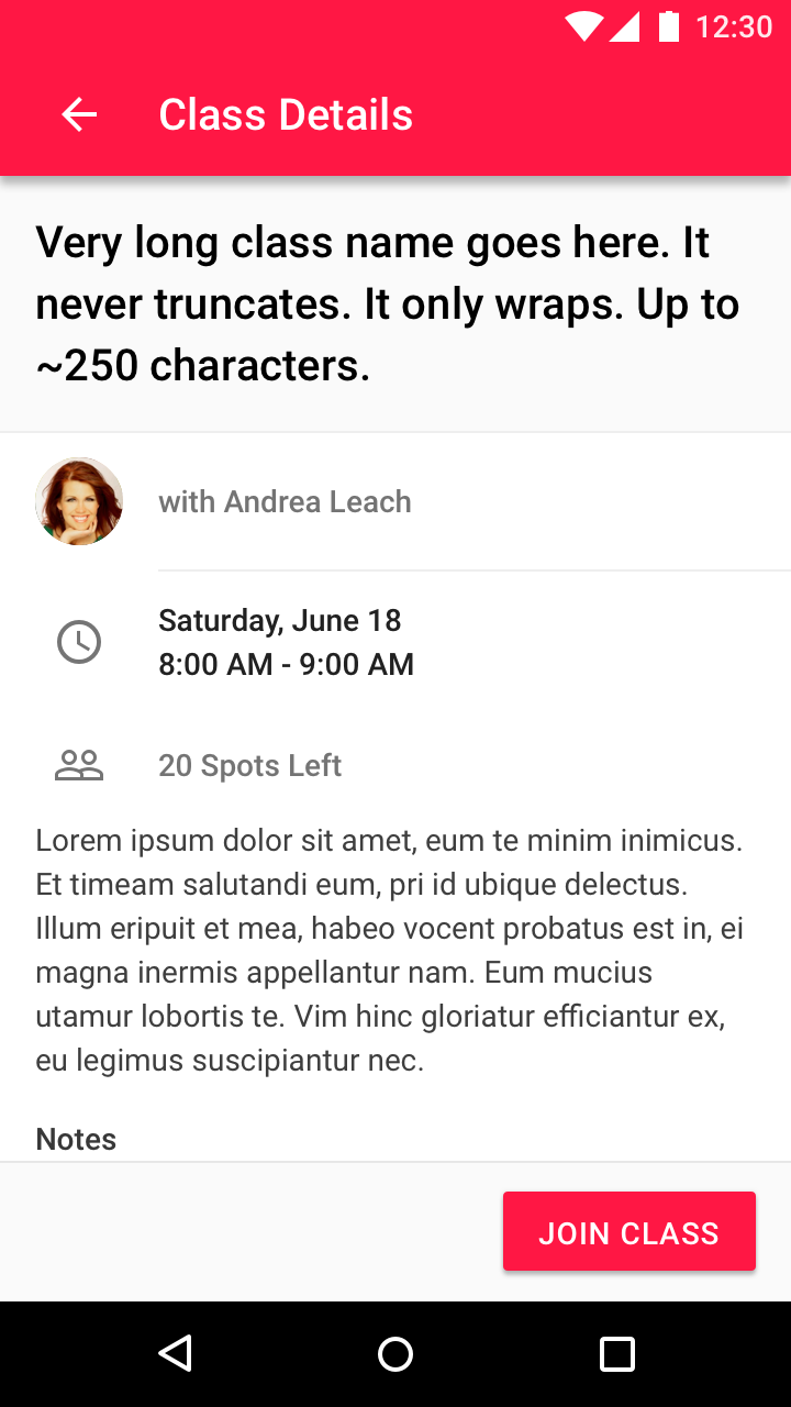 Class Details