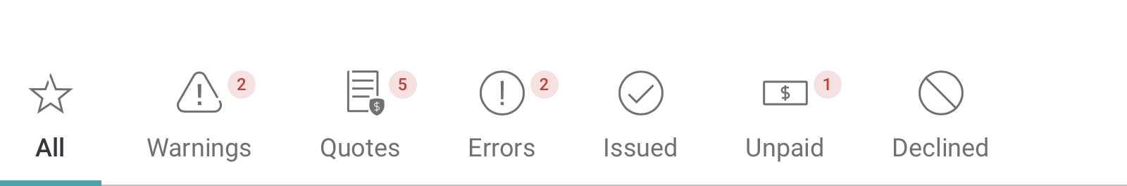 Book Transfer Portal tabs